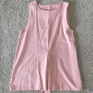 Light pink mini sleeveless picnic dress